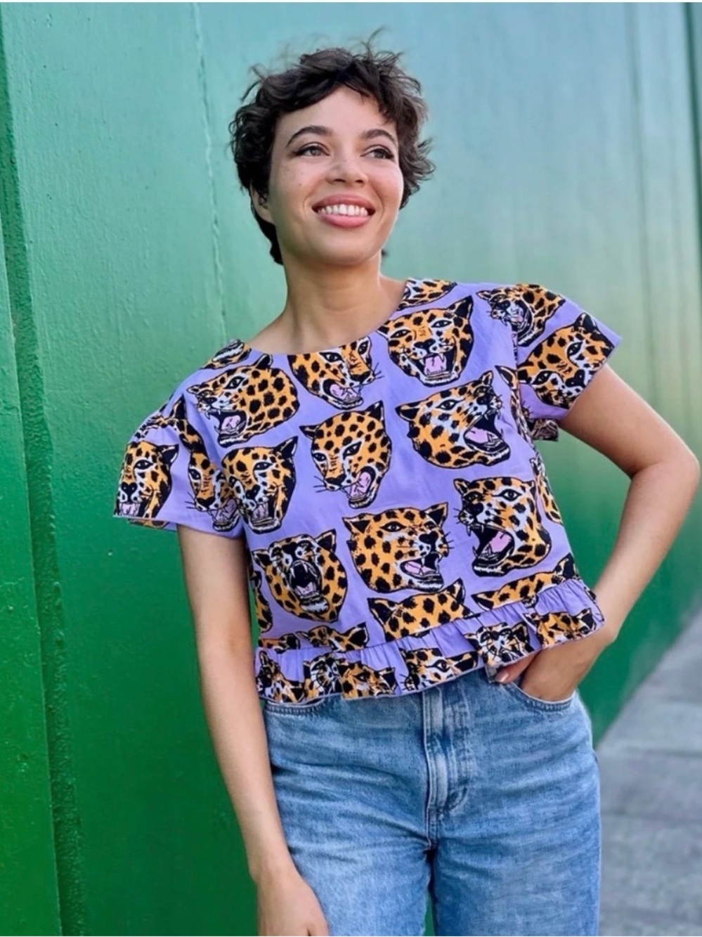 Nooworks Gail Cheetah Head L NWT